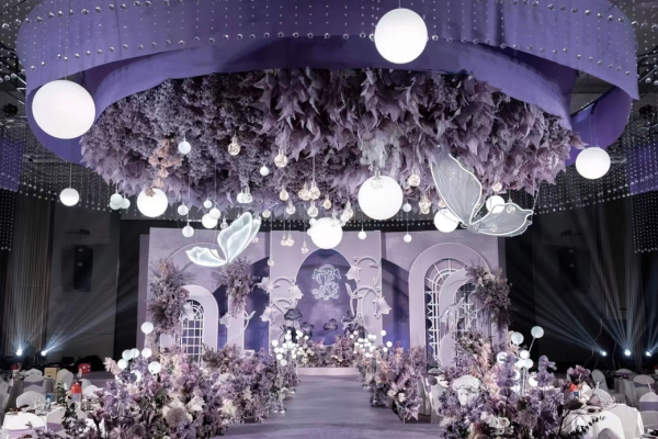 紫色梦幻婚礼💒实拍图💐