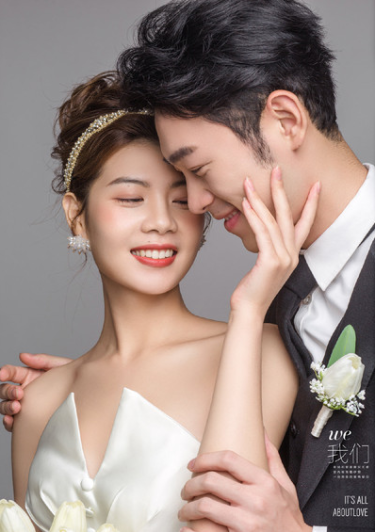 韩式极简单色婚纱摄影