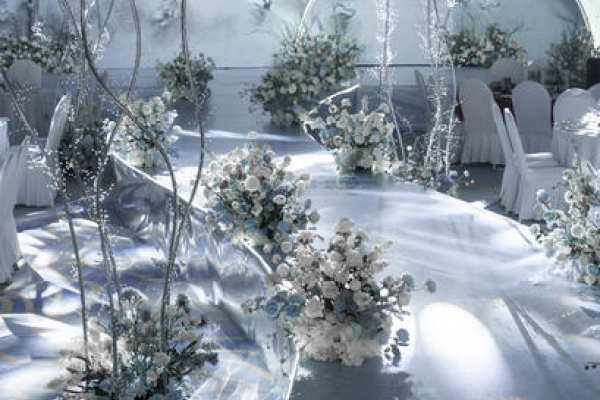 韩式蓝白色主题婚礼