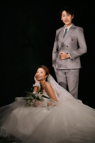 室内，韩式婚纱照，白纱