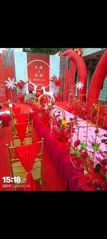 中国红喜庆红户外婚礼套系
