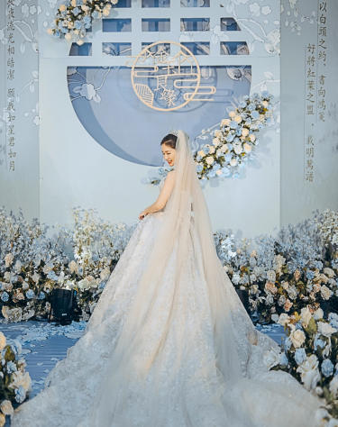 蓝色新中式婚礼