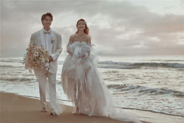 唯美大气的海景婚纱照