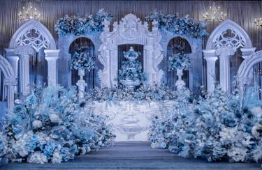 蓝色 泡沫雕塑 高端系列婚礼