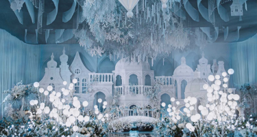 蓝白色城堡定制婚礼