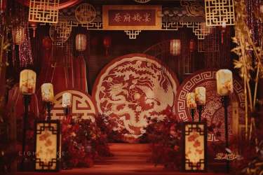 《蔡府婚宴》丨红金色中式大气婚礼丨凤冠霞帔