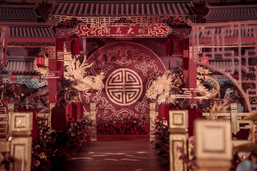 「揭阳鹿港婚礼策划」红色中式婚礼，美哭了的国风