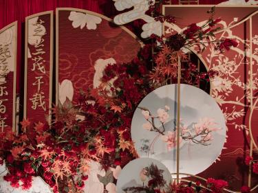 【凤求凰婚礼】红金色传统中式室内婚礼布置