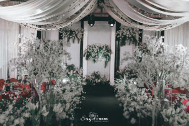 韩式大棚丨15米大棚白绿色清新高级韩式婚礼策划