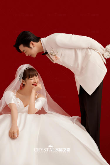 水晶之恋·喜嫁婚纱照·红色背景结婚照