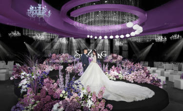 高贵优雅的紫色系韩式水晶婚礼