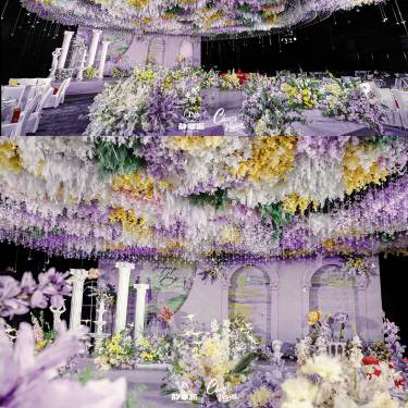 静享派莫奈花园紫色油画风婚礼