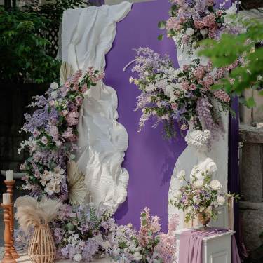 户外粉紫色婚礼
