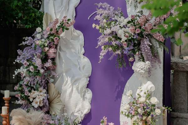 户外粉紫色婚礼